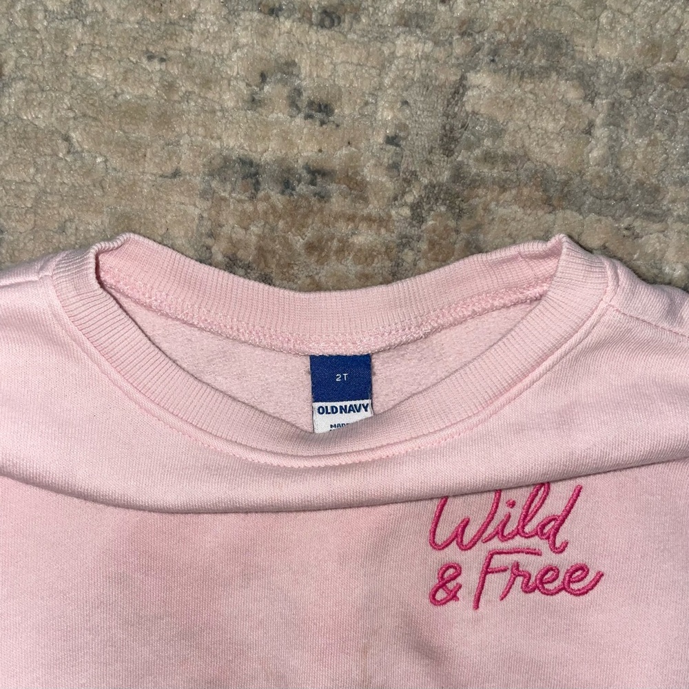 Old Navy Pink Wild & Free Sweatshirt size 3T - Picture 2 of 2